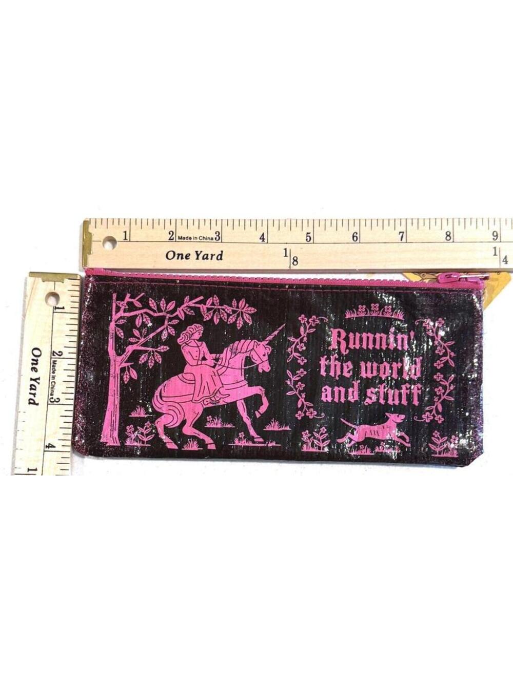 Blue Q Bags Unicorn Dog Running The World And Stuff Pencil Pouch